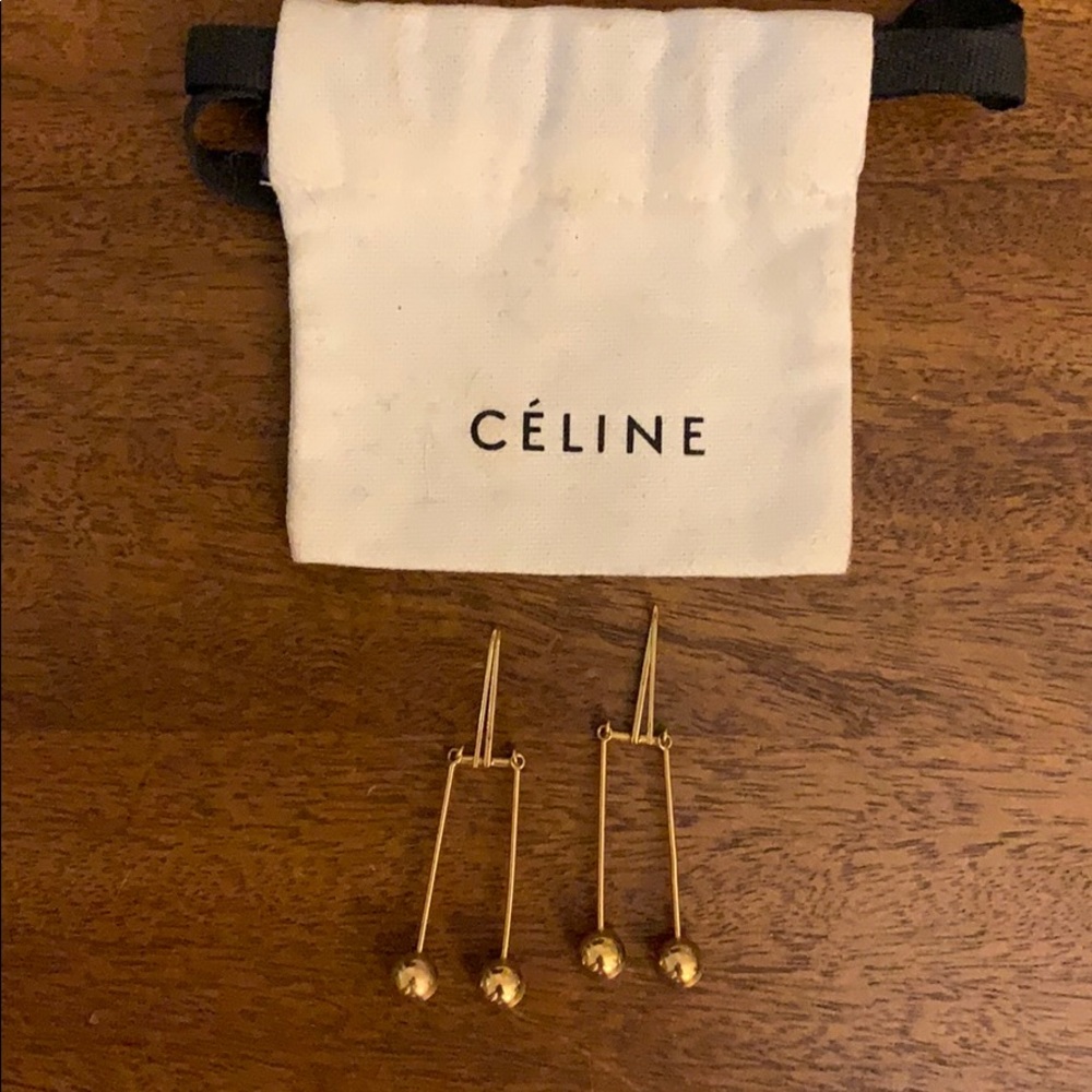 Celine gold plated brass ball earrings -SOLD